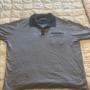 Banana Republic Men's Gray& Navy Polo Shirt